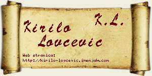 Kirilo Lovčević vizit kartica